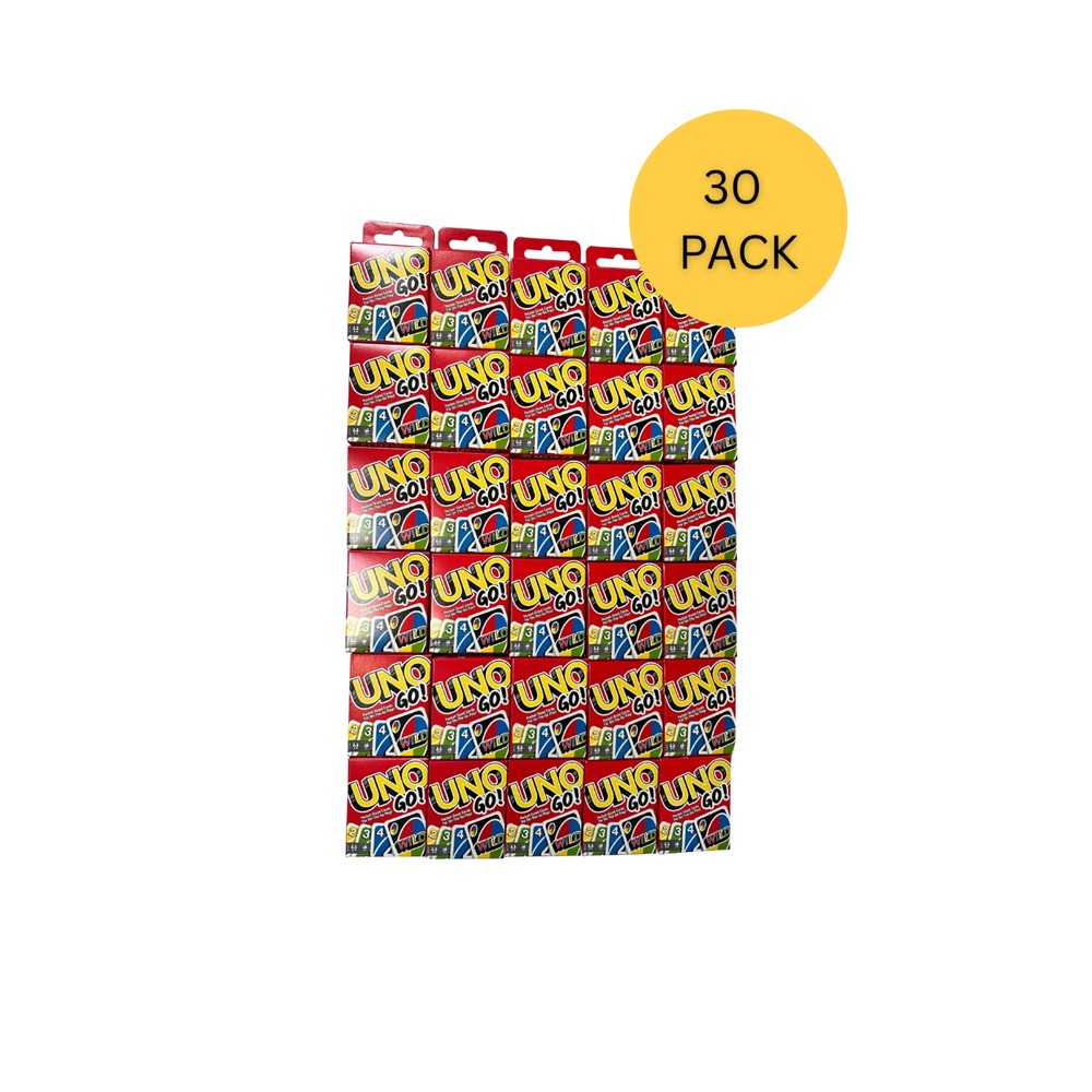 Uno GO Mini Card Game - 30 PACK,  Pocket Sized for Travel or for Groups‎ - NEW
